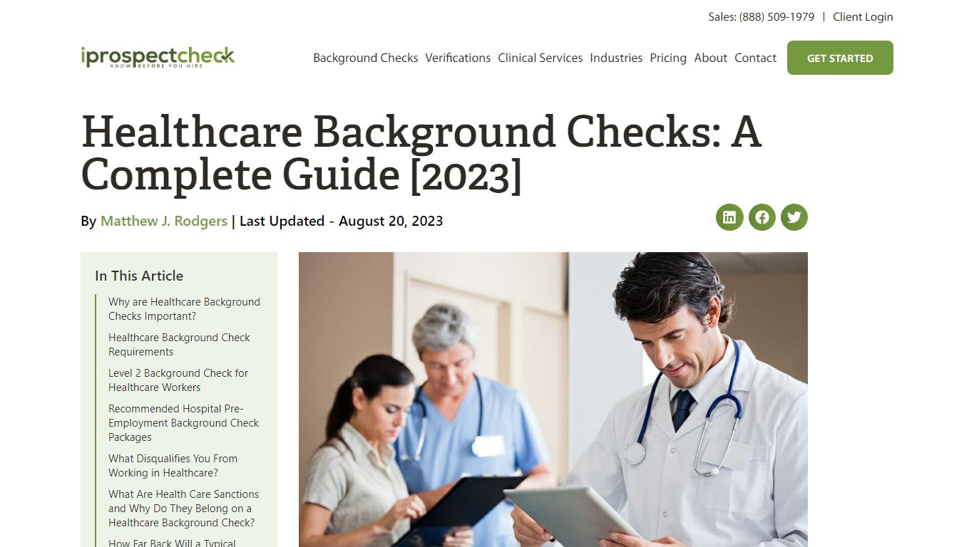 Healthcare Background Checks: A Complete Guide [2023] - iprospectcheck