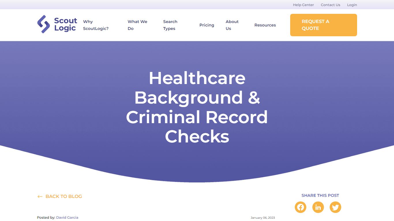 Healthcare Background & Criminal Record Checks - ScoutLogic