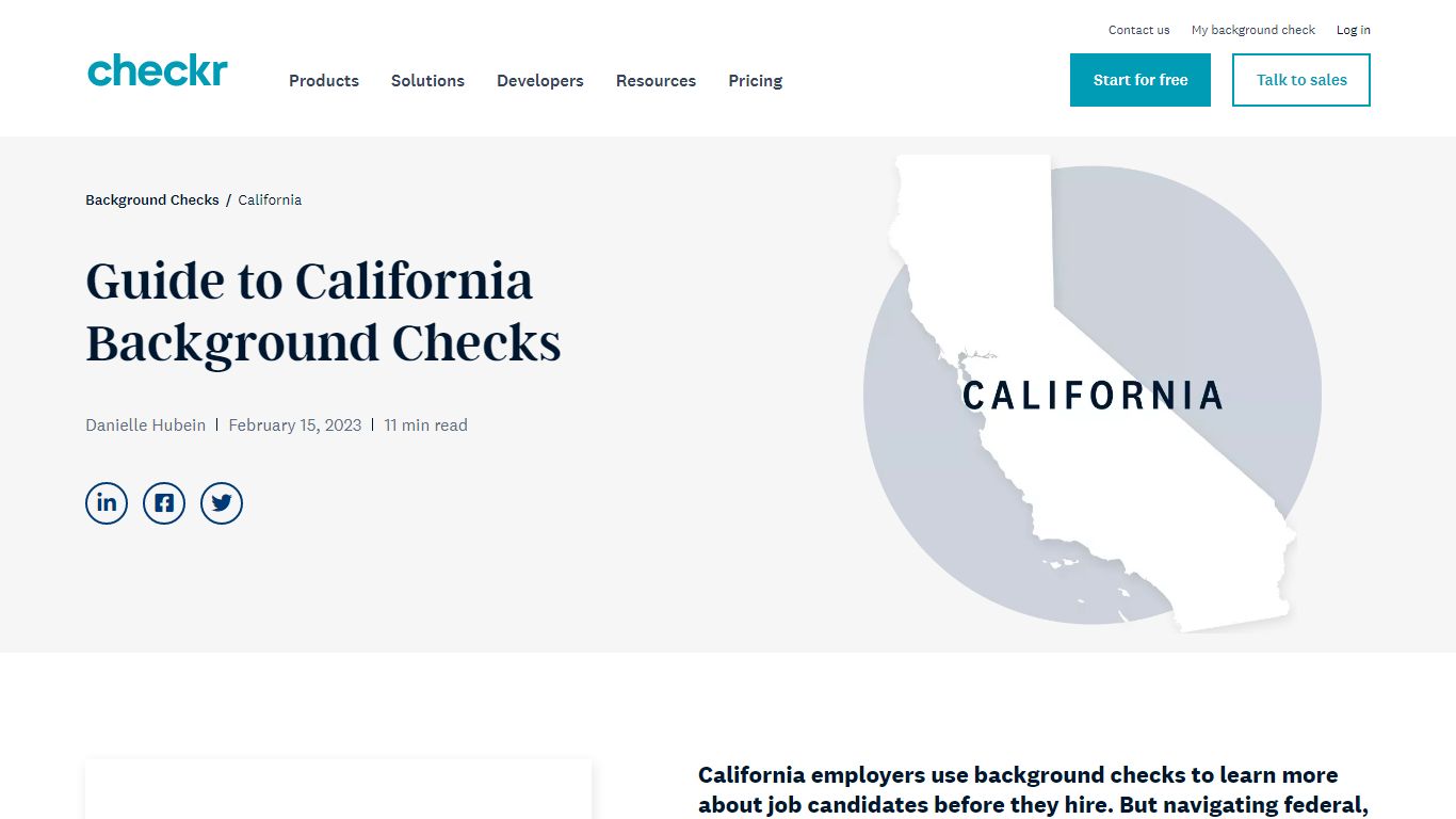 Guide to California Background Checks | Checkr